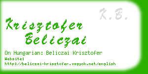 krisztofer beliczai business card